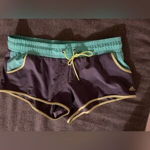 Adidas Women's Teal and Brown Athletic Shorts